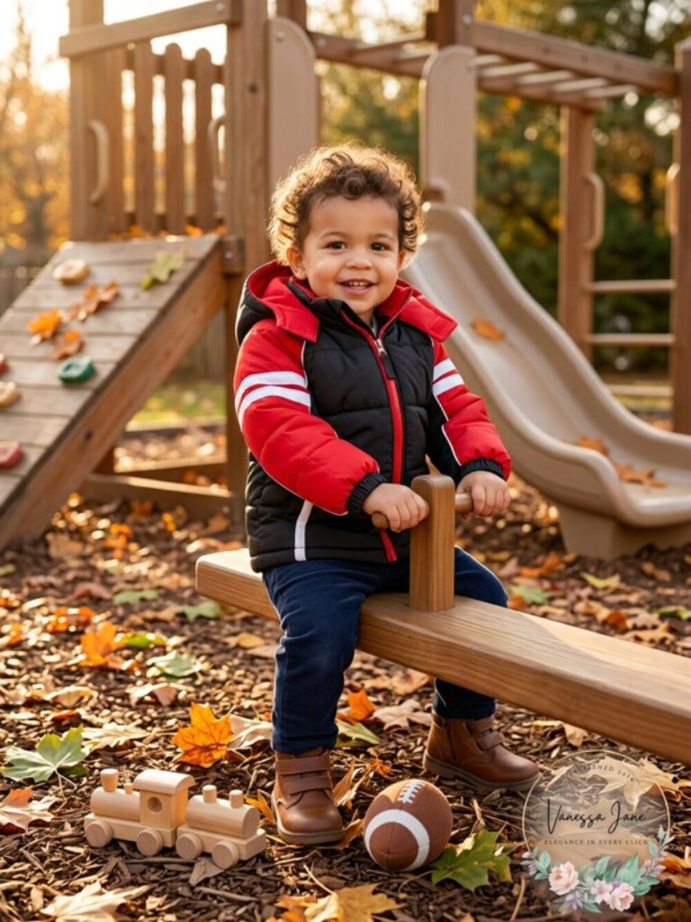 IXTREME Baby Boys Infant Colorblock Active Puffer, 24 Months Red/Black